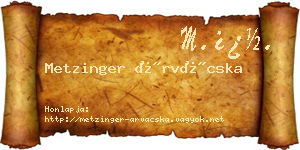Metzinger Árvácska névjegykártya